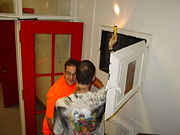 Dave and Vance discussing how air ducts are configured, 2009-07-25